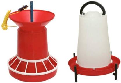 Royal Sri 4 kg Chicken Feeder set and 4 Ltr Chicken Drinker (total 2 nos) Tube Bird Feeder