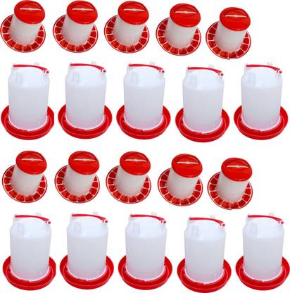 TM&W 1.5Ltr Drinker-10pcs& 1.5Kg Feeder-10pcs=20pcs Pole Bird Feeder