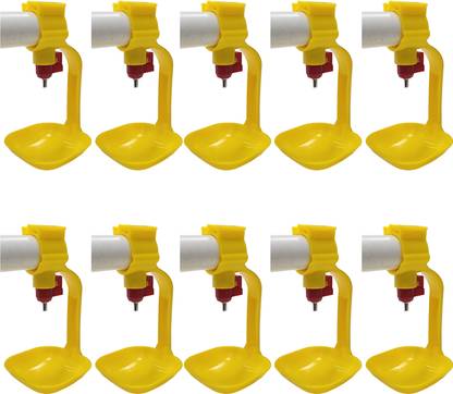 GKI POULTRY J type Nipple with square drip cup (Pack of 10) Common Bird Feeder