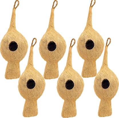 LIVEONCE NATURAL WEAVER BIRD NEST FOR ALL TYPES OF BIRDS AND CAGES BIRDS PACK OF 6 Bird House