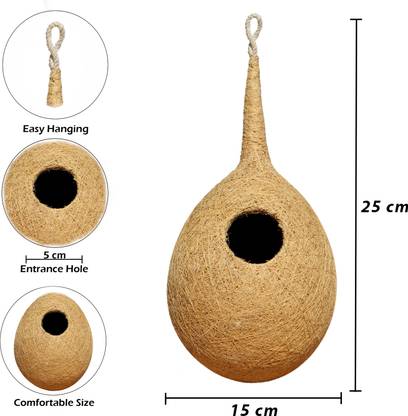 JUGNOO Organic Large BIRD NEST SET OF TWO purely made by bird building technique Bird House