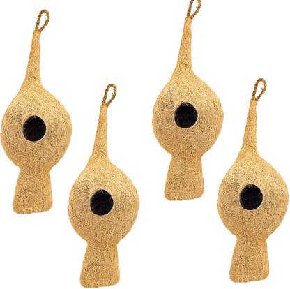 LIVEONCE NATURAL WEAVER BIRD NEST FOR ALL TYPES OF BIRDS AND CAGES BIRDS PACK OF 4 Bird House