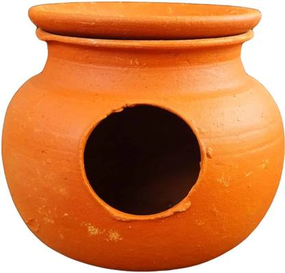 ZENRISE Clay Pot Mud matki nest with lid for breeding Bird House