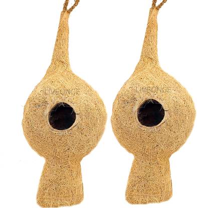 LIVEONCE NATURAL WEAVER BIRD NEST FOR ALL TYPES OF BIRDS AND CAGES BIRDS ACK OF 2 Bird House