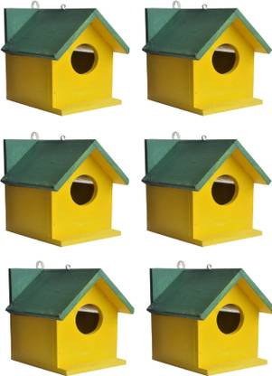 ganga enterprise Bird House Bird Nest for Sparrow and other Garden Birds Pack of 6 Nes Bird House
