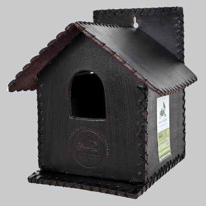 Sparrow Daughter Small Hut Birdhouse Handcrafted Sparrow And Other Small Birds (Dark Brown) Bird House