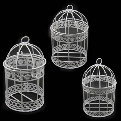 Aadya Crafts Bird Cage Metal 3 pieces Set Round Big Size Bird House