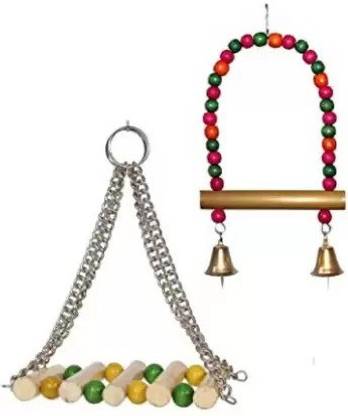 Kapoor Enterprise Bird -Hanging Bell Suitable for Small Birds (Pack of 2 Bird chew Toy) Bird Play Stand