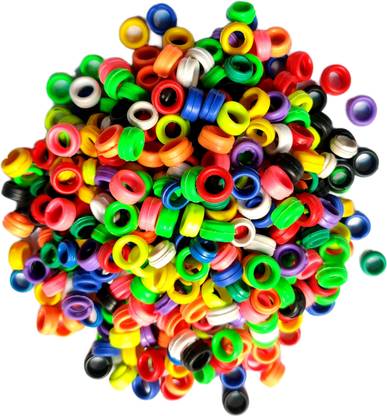 harry enterprises Hard Rubber Multicolours 100 pcs Pigeon Foot Ring Bird Shoulder Guard