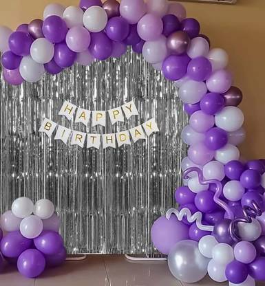 SOI purple theme birthday decoration with backdrop for girls