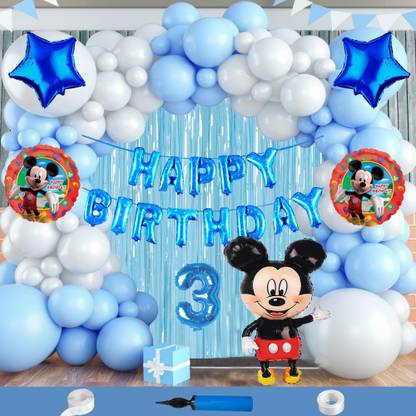Crazykart Mickey Mouse Theme Third 3rd Birthday Decoration Kit For Boys Party Item Balloon