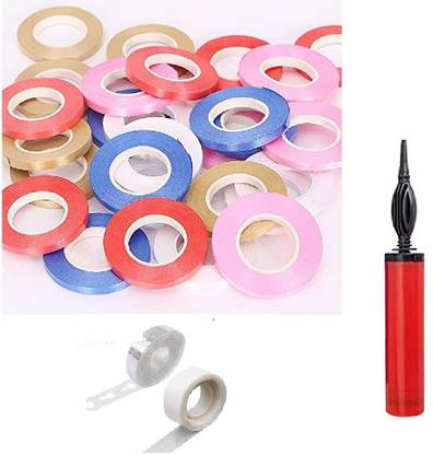 FLICK IN 15 Pc Balloon Arch 100 Glue Dots 1 Balloon Pump with Curling Ribbon for Balloons