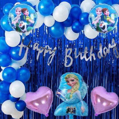 PARTY BREEZE Frozen Theme Birthday Decoration for Girls 38Pcs Princess Elsa