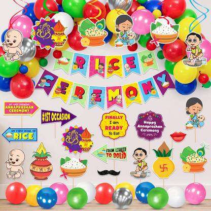 ज़्योज़ी Annaprashan Rice Ceremony Decorations Items (Pack of 50)