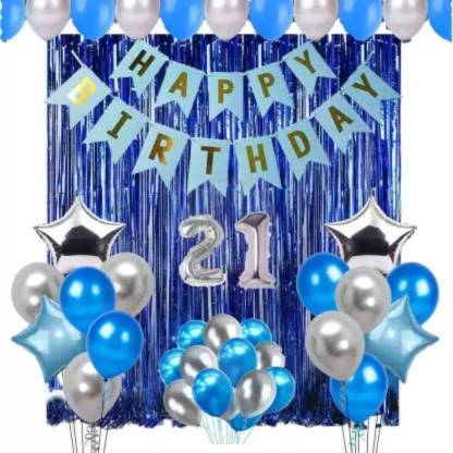 Acril Happy Birthday Balloons Decoration items or Kit (21 Happy Birthday)