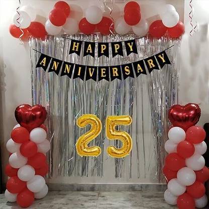 Brij 25th Happy Anniversary Decoration Items Surprise Gifts for Parents