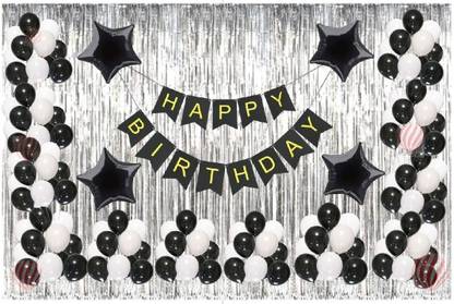 PartyballoonsHK Pack of 69 Black and white themed Happy Birthday decorations Set for birthday party decorations