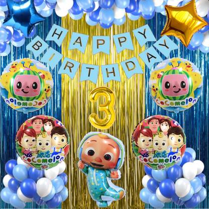 Gleam Cocomelon Theme 3rd Year Birthday Party Decoration Items celebration Supplies