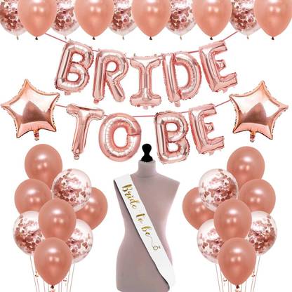 Prihit Bride to Be Decoration Set Combo Bride to Be Balloon, Metallic Balloons