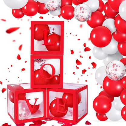 party assets Love Box Valentines Day Decoration items Love Cube Box Suprise Transparent