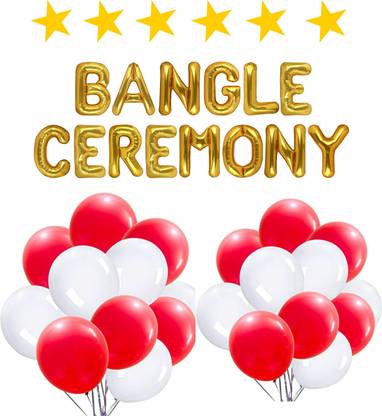 Naveen Decoration Bangle Ceremony Set - Paper Stars, Banner, Balloons