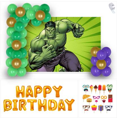 Candourbox Hulk Birthday Decorations Combo 34PCs in English