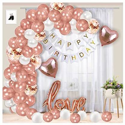 Prihit Printed Happy Birthday Decoration kit Combo - 60 Pcs for Birthday Decor