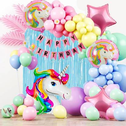 PopTheParty Rainbow Sparkle Unicorn Decor Kit