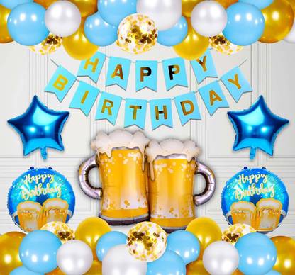 Party Propz Blue Birthday Decorations Kit - 48Pcs For Happy Birthday Decoration Kit Boys, Men, Husband/ Balloon Garland Kit/ Ballon Arch Kit/ Happy Birthday Decoration Items / Happy Birthday Balloons For Decoration Kit