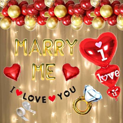 FLICK IN Will You Marry Me Decoration I Love You Balloons Wedding Engagement Light Decor