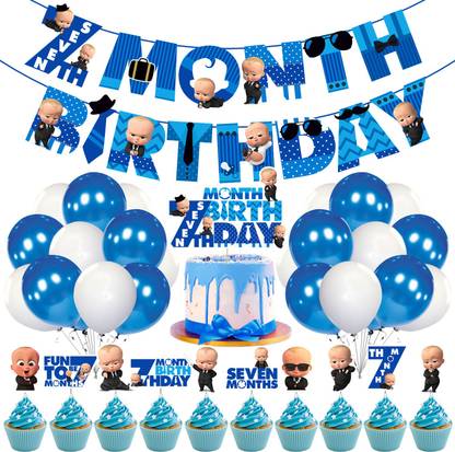 Prihit Boss Baby 7th Month Birthday Decoration,Boss Baby Birthday for Boys (Pack of 37)