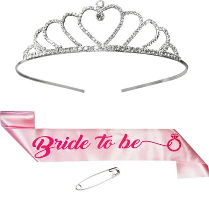 Unique Creations 2 pc Bride to Be decoration set - 1 Pink Sash & 1 Heart Crown