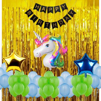 B4 Happy Birthday Balloon Combo Unicorn Theme Party decoration UNI-127