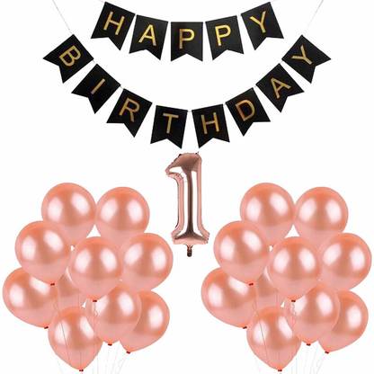 Crazykart 1st First One Happy Birthday Combo Pack Kit For Party Decoration Items