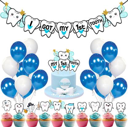 ZYOZI 37 Pcs I Got My First Tooth Decoration,First Tooth Decoration,1st Tooth Party