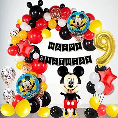 Aoes Mickey Mouse Theme Birthday Party Decorations For For Ninth Bithday