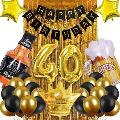 Party Propz Birthday Decorations Kit For Adults - 40th Birthday Decorations for Men & Women - 33Pcs 40th Birthday Decorations For Women/ 40 Birthday Decorations/ Birthday Decoration for Husband