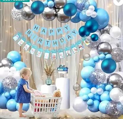 PARTY BREEZE 1st First Happy Birthday Decoration kit items set