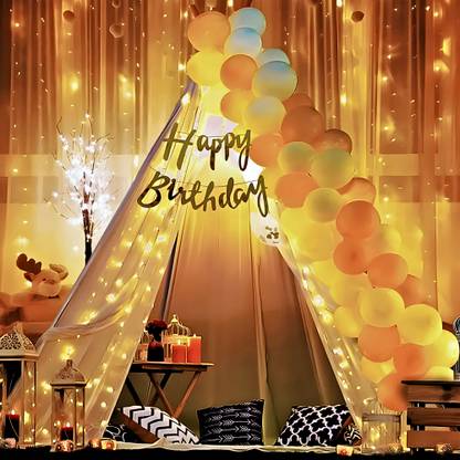1iAM Happy Birthday Cabana Tent Party Decoration 26 Pics Combo White,Golden