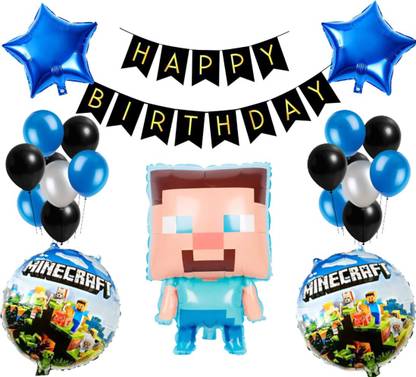 FLICK IN Minecraft Birthday Decorations Set Gaming Theme Birthday Decorations for Boys