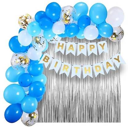 groovy dudz White Birthday Banner Party Decorations Kit