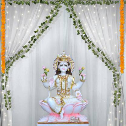 Fun and Flex Diwali Laxmi Pooja/Navratri Decoration With Light Net and Artificial Flowers