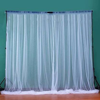 Fun and Flex White Net Curtain cloth backdrop Combo for birthday, Wedding decoration