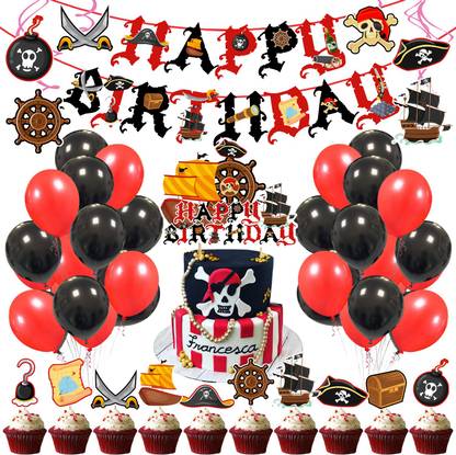 ZYOZI Pirate Birthday Party Decoration Happy Birthday Pirate Theme Party Set of 37 PCS