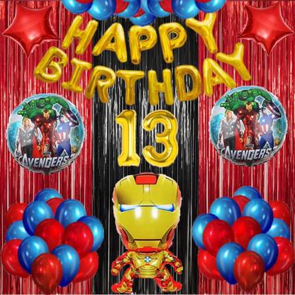 Gleam Iron Man Theme 13th Year Birthday Decoration Party Items Supplies celebration