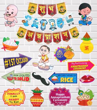 Agk Annaprashan Decoration Items For Baby Boy Photoshoot Card, Baby Theme Banner