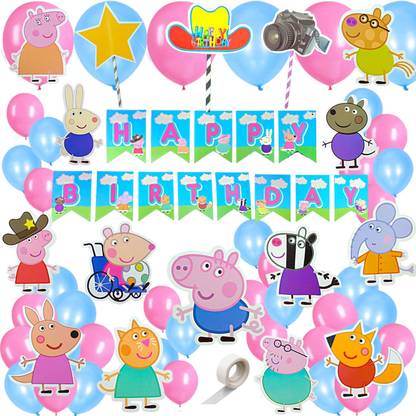FLICK IN Peppa Pig Theme Birthday Decoration Cutouts Props Peppa Pig Birthday Decoration