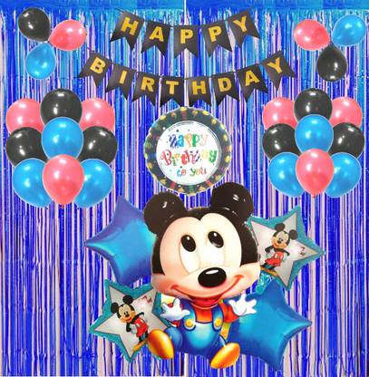 Agk Happy Birthday Decoration kit Minnie Theme, Mickey Cartoon Character Foil Set