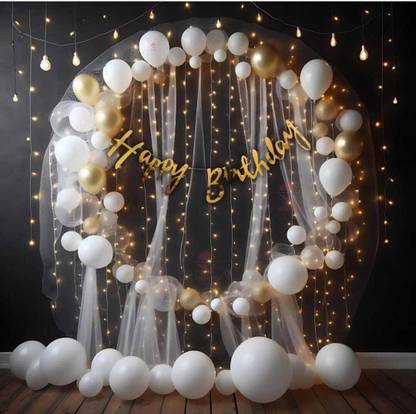 Kapoor stores 50 Pc Cabana Theme Party Combo- White Gold