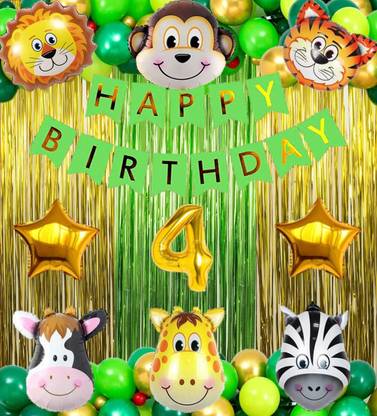 groovy dudz 4th Birthday with Jungle Theme Birthday Decoration Items